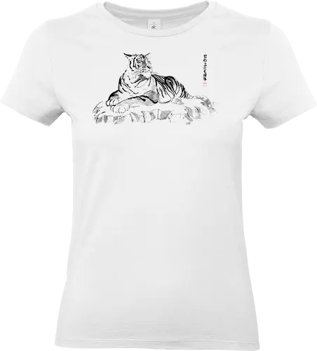 tiger ishii uenimo san nen - tiger, sumie, japan, kanji, proverb - Standard T-Shirt (Women)