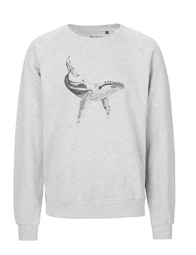 whale - whale, japan, sumie - Fairtrade Sweatshirt