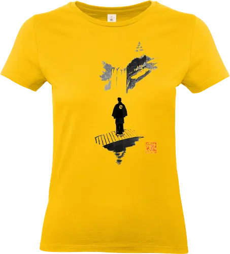yakuza meditation - yaluza, pond, fall, bridge, sumie, japan - Standard T-Shirt (Women)
