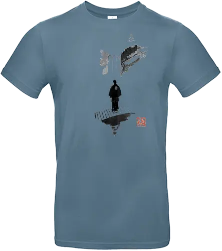 yakuza meditation - yaluza, pond, fall, bridge, sumie, japan - Standard T-Shirt