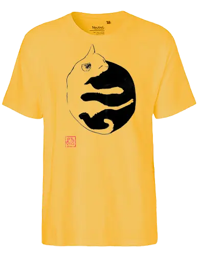ying yang cat - sumie, japan, cat, ying yang - Fairtrade T-Shirt