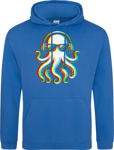 Disco Octopus Musik RGB - Ästhetik, Cool, Cooler Sommer, Disco, Lustig, Lustiges T-Shirt, Illustration, Musik, Oktopus, RGB, RGB-Glitch, RGB-Split, Sommer, Sommerstimmung, lm2kone - Standard Hoodie