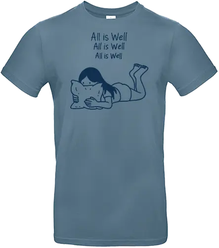 All is Well - all is well, calm, relaxing, peaceful, mental health, chill vibes, aesthetic girl, minimal art, emotional support, slow living, self care, mindfulness, introvert style, stay calm, rest is power, modern illustration, cozy, affirmations, zen life - Standard T-Shirt