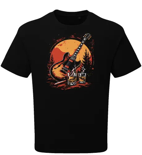 Guitar sunset