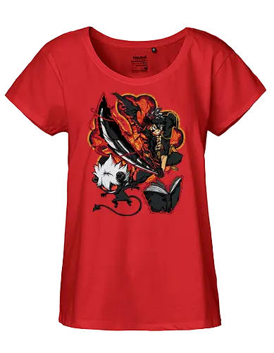 Hellfire Edge - Hellfire Edge, Magie, Fantasy, Abenteuer, Zauberer, Magier, Kampf, Zauberei, Drachen, Mittelalter, Helden, Freundschaft, Mut, Spannung, Action, Shonen, Dunkelheit, Licht, Magischer Kampf, Zaubersprüche, Schwertkampf, Ritter, Magische Welt, Magische Kräfte, Wachstum, Teamgeist, Ehrgeiz, Hoffnung, Schicksal, Geheimnis, Magic, Fantasy, Adventure, Wizard, Sorcery, Battle, Dragon, Medieval, Hero, Friendship, Courage, Action, Shonen, Darkness, Light, Spellcasting, Swordfight, Knight, Magical World, Powers, Growth, Team Spirit, Ambition, Hope, Destiny, Mystery - Fairtrade Girl Shirt