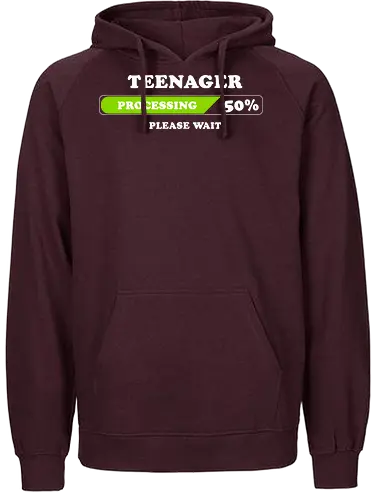 Teenager processing please wait - Fairtrade Hoodie