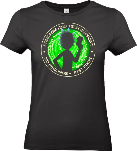 Sarcasm And Tech Support Scientist - unny, computer, developer, funny sayings, funnytee, geek, humor, nerd, programmer, sarcasm, sci fi, science, tech, tech support, tv series - Standard T-Shirt (Women)
