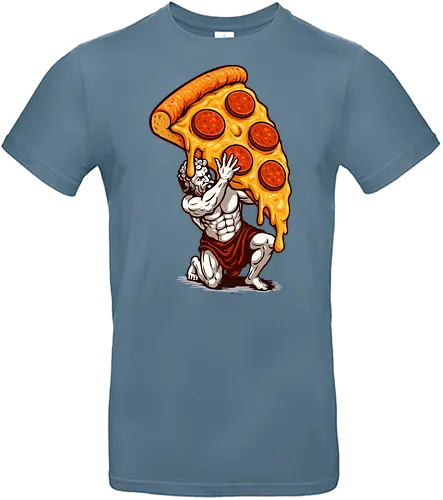 Pizza Atlas - Ästhetik, Atlas, Cooler Sommer, Fast Food, Essen, Lustig, Lustiges T-Shirt, Geek, Griechisch, Griechische Statue, Humor, Illustration, Pizza, Pizza-Atlas, Pizzaliebhaber, Pizzastück, Snacks, lm2kone - Standard T-Shirt