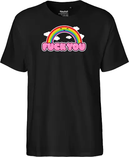 FCKU - rainbow, cute, funny, happy, existential, dread, crisis, gift - Fairtrade T-Shirt