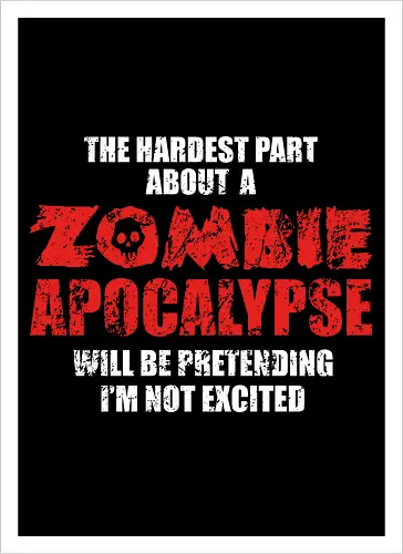 Zombie Apocalypse - zombie, fun, apocalypse, retro, hell, nuclear - Artprint
