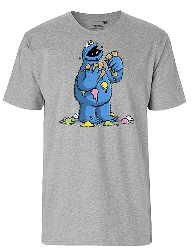 Cone Monster! - cookie, monster, sesame, street, ice-cream, summer, holidays, vacation, funny - Fairtrade T-Shirt