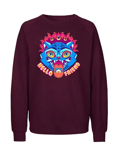 HELLO FRIEND - kpop demon hunters, k pop, demon hunters, cute, kawaii, demon, demon tiger - Fairtrade Sweatshirt