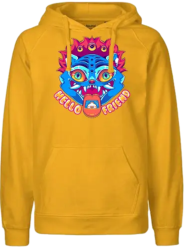 HELLO FRIEND - kpop demon hunters, k pop, demon hunters, cute, kawaii, demon, demon tiger - Fairtrade Hoodie