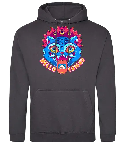 HELLO FRIEND - kpop demon hunters, k pop, demon hunters, cute, kawaii, demon, demon tiger - Standard Hoodie