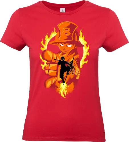 fire burst captain  - anime, manga, fireforce, captain, brigade8, shinrakusakabe, flame, fire, attack, witch - Standard T-Shirt (Women)