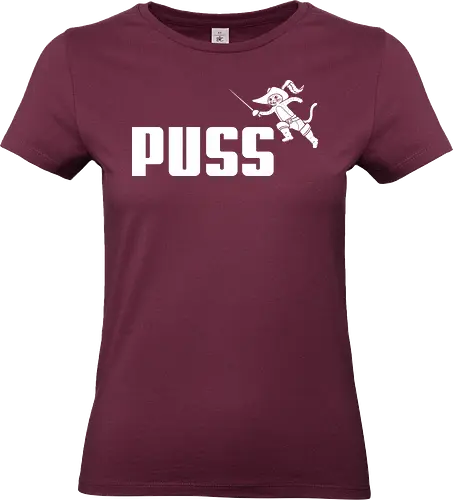Puss! - puss-in-boots, Monster, funny, cartoon, sports, mashup, logo, cats, kitty, cat - Standard T-Shirt (Women)