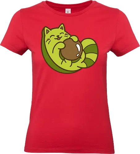 AvoCat Love - kawaii avocado cat, cute cat art, avocado animal mashup, kawaii food shirt, funny cat tee, cute fruit character - Standard T-Shirt (Women)