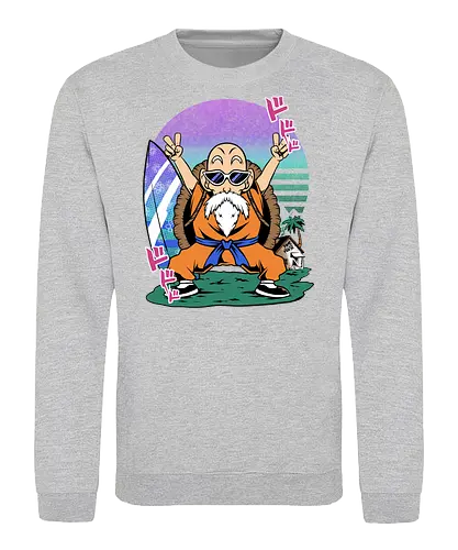 peace of granpa  - anime, manga, songoku, Dragon, saiyan, supersaiyan, granpa, oldman, kamehouse, vaporware - Sweatshirt