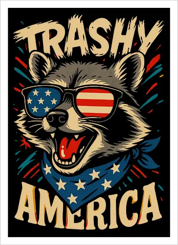 Lustiger Trashy America Waschbär