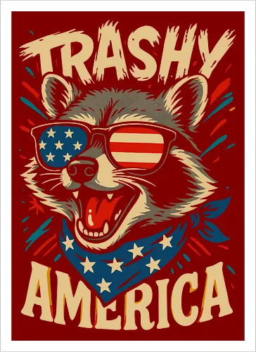 Lustiger Trashy America Waschbär
