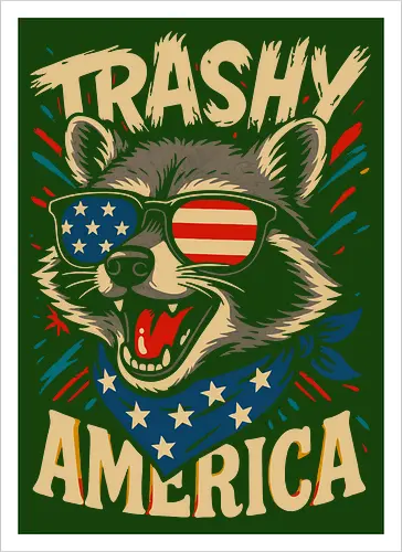 Lustiger Trashy America Waschbär