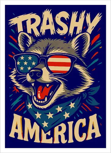 Lustiger Trashy America Waschbär