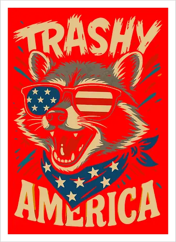 Lustiger Trashy America Waschbär