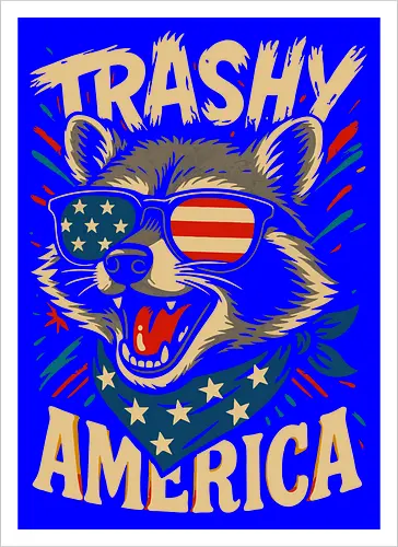 Lustiger Trashy America Waschbär