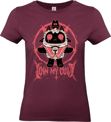 Demon Lamb Lord - Cult, Occultism, Demon, Adventure, Devil, Lord, Leadership, Leader, Dark, Dark Comedy, Dark Humor, Ritual, Pentagram, Metal, Rock, Dark Fantasy, Fantasy, Game, Video Game, Gaming, Indie Game, Indiegame, Demons, Join Me, Join - Standard T-Shirt (Women)