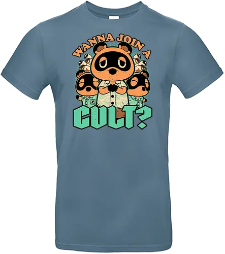 Raccoon Island Cult - Animal, Animals, Cute, Cute Animals, Tanuki, Raccoons, Raccoon, Video Game, Video Games, Game, Games, Dark, Dark Humor, Dark Comedy, Cult, Occult, Occultism, Farming, Adventure, Island, Gaming, Join Me, Join - Standard T-Shirt