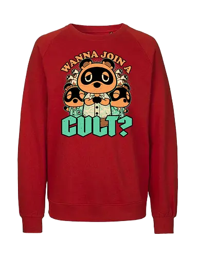 Raccoon Island Cult - Animal, Animals, Cute, Cute Animals, Tanuki, Raccoons, Raccoon, Video Game, Video Games, Game, Games, Dark, Dark Humor, Dark Comedy, Cult, Occult, Occultism, Farming, Adventure, Island, Gaming, Join Me, Join - Fairtrade Sweatshirt
