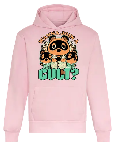 Raccoon Island Cult - Animal, Animals, Cute, Cute Animals, Tanuki, Raccoons, Raccoon, Video Game, Video Games, Game, Games, Dark, Dark Humor, Dark Comedy, Cult, Occult, Occultism, Farming, Adventure, Island, Gaming, Join Me, Join - Heavyweight Hoodie