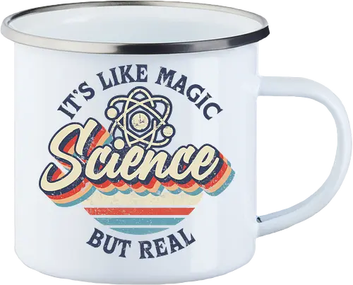 Science Magic Vintage - Science is magic, science, magic, funny, scientific, nerd, geek, physics - Enamel Mug