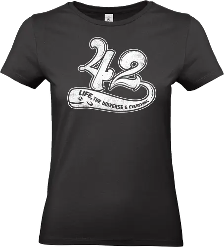 Whale 42 - The guide, hitchhiker's guide to the galaxy, Douglas Adams, 42, hitchhiker, science, whale, question, life - Standard T-Shirt (Women)