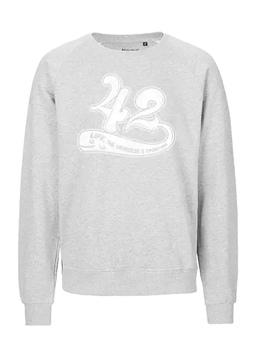 Whale 42 - The guide, hitchhiker's guide to the galaxy, Douglas Adams, 42, hitchhiker, science, whale, question, life - Fairtrade Sweatshirt