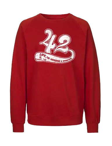 Whale 42 - The guide, hitchhiker's guide to the galaxy, Douglas Adams, 42, hitchhiker, science, whale, question, life - Fairtrade Sweatshirt