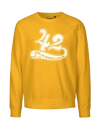 Whale 42 - The guide, hitchhiker's guide to the galaxy, Douglas Adams, 42, hitchhiker, science, whale, question, life - Fairtrade Sweatshirt