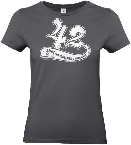 Whale 42 - The guide, hitchhiker's guide to the galaxy, Douglas Adams, 42, hitchhiker, science, whale, question, life - Standard T-Shirt (Women)