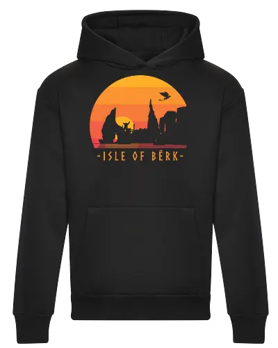 Isle of Berk - dragon, fantasy, for kids, hiccup, httyd, medieval, movies, night fury, retro, Dragon, vintage, vikings - Heavyweight Hoodie