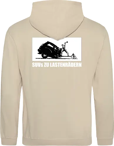 SUVs zu Lastenrädern - Rückenaufdruck