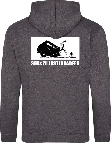 SUVs zu Lastenrädern - Rückenaufdruck