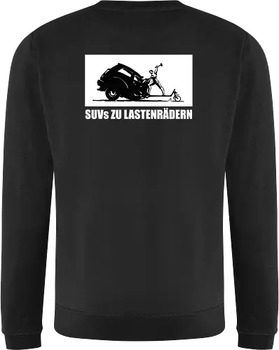 SUVs zu Lastenrädern - Rückenaufdruck