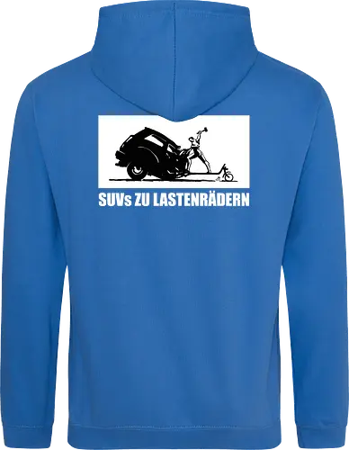 SUVs zu Lastenrädern - Rückenaufdruck
