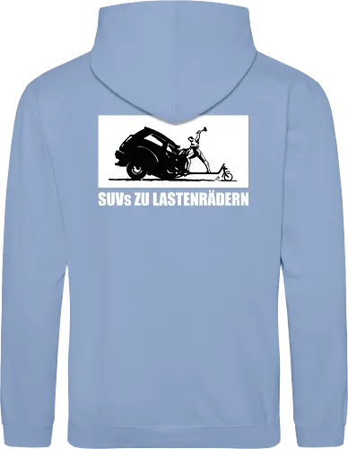 SUVs zu Lastenrädern - Rückenaufdruck