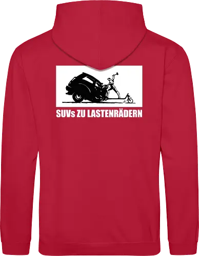 SUVs zu Lastenrädern - Rückenaufdruck