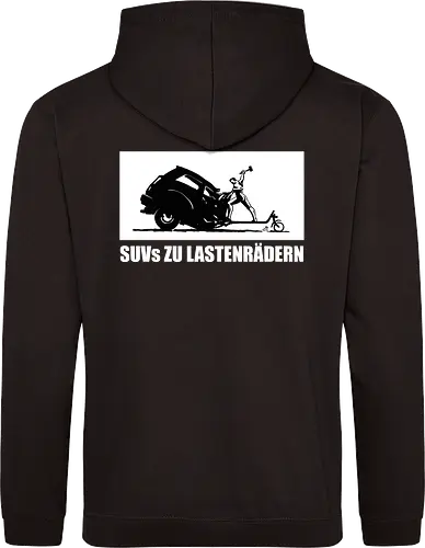SUVs zu Lastenrädern - Rückenaufdruck
