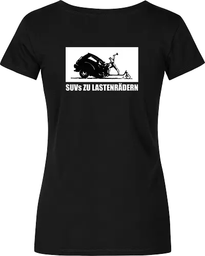 SUVs zu Lastenrädern - Rückenaufdruck