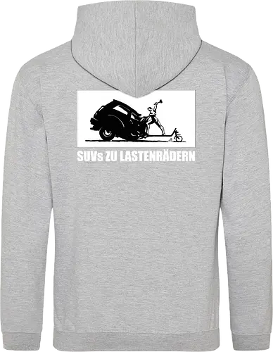 SUVs zu Lastenrädern - Rückenaufdruck
