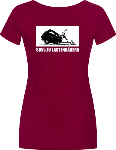 SUVs zu Lastenrädern - Rückenaufdruck