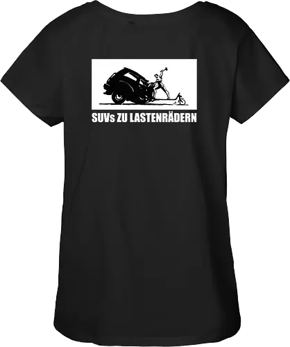 SUVs zu Lastenrädern - Rückenaufdruck